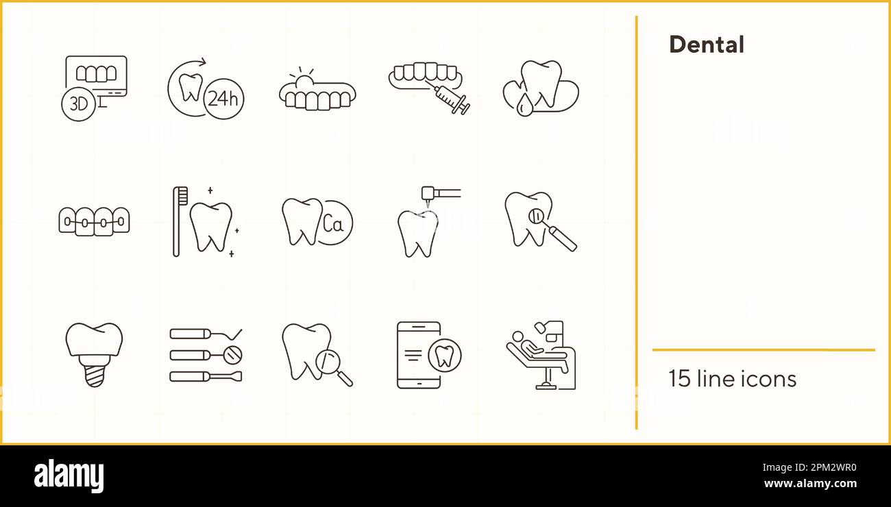 Dental icons. Set of line icons Stock Vector Image & Art - Alamy