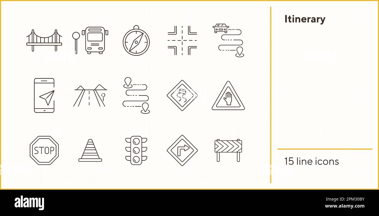 Itinerary line icons Stock Vector Image & Art - Alamy