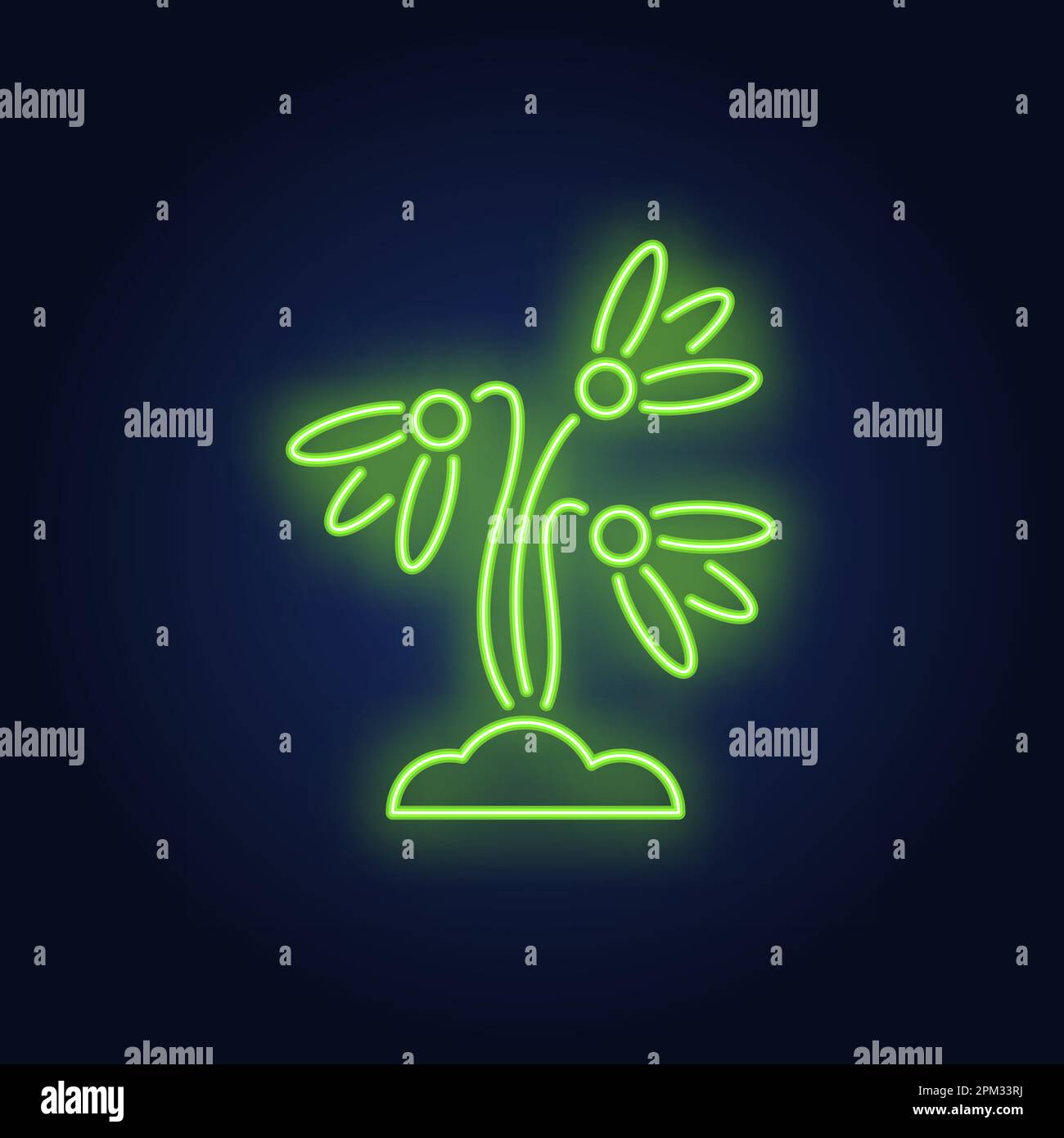 Snowdrops in snow neon sign Stock Vector