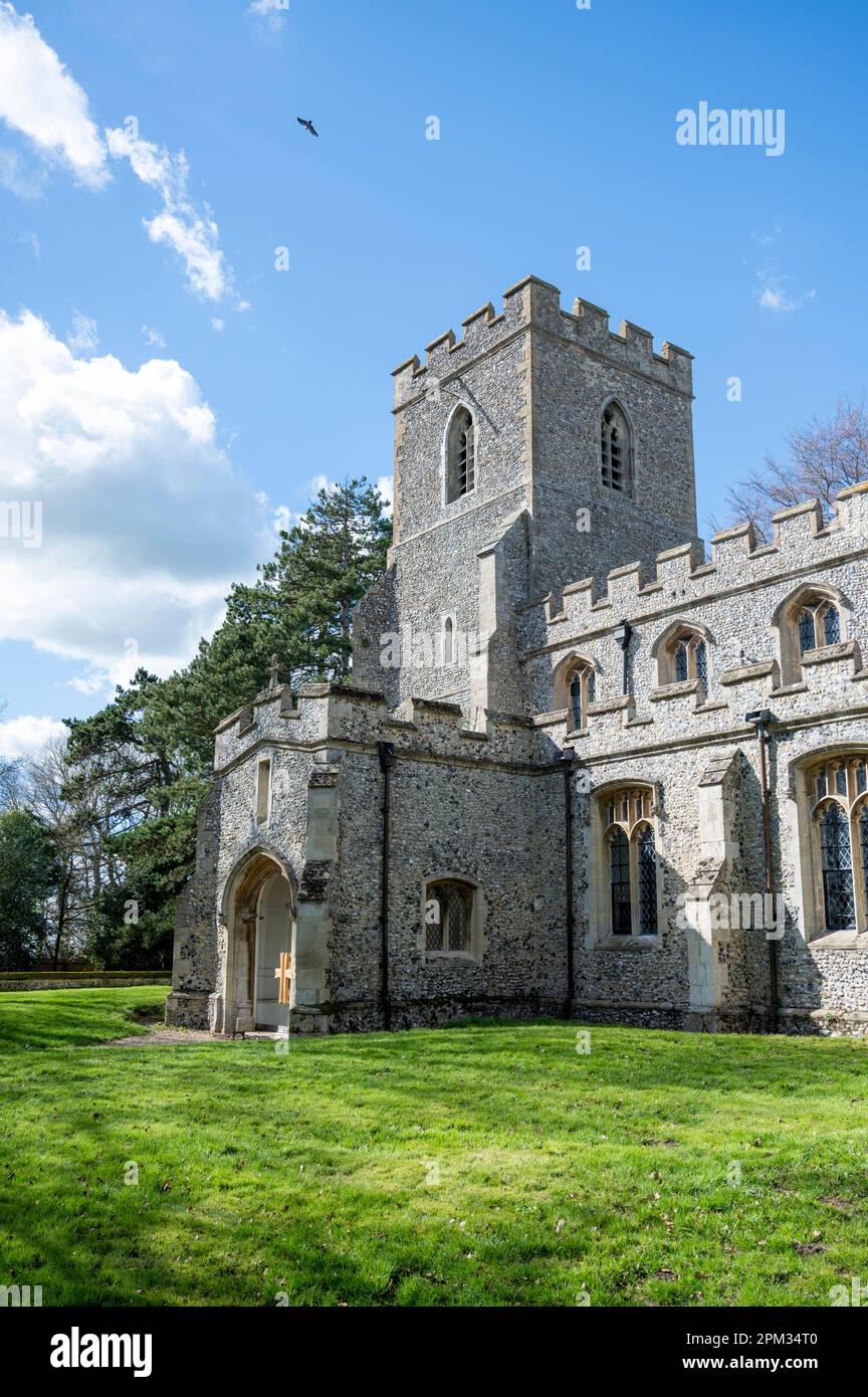 An exterior view of St Faiths church Kelshall Hertfordshire UK Stock