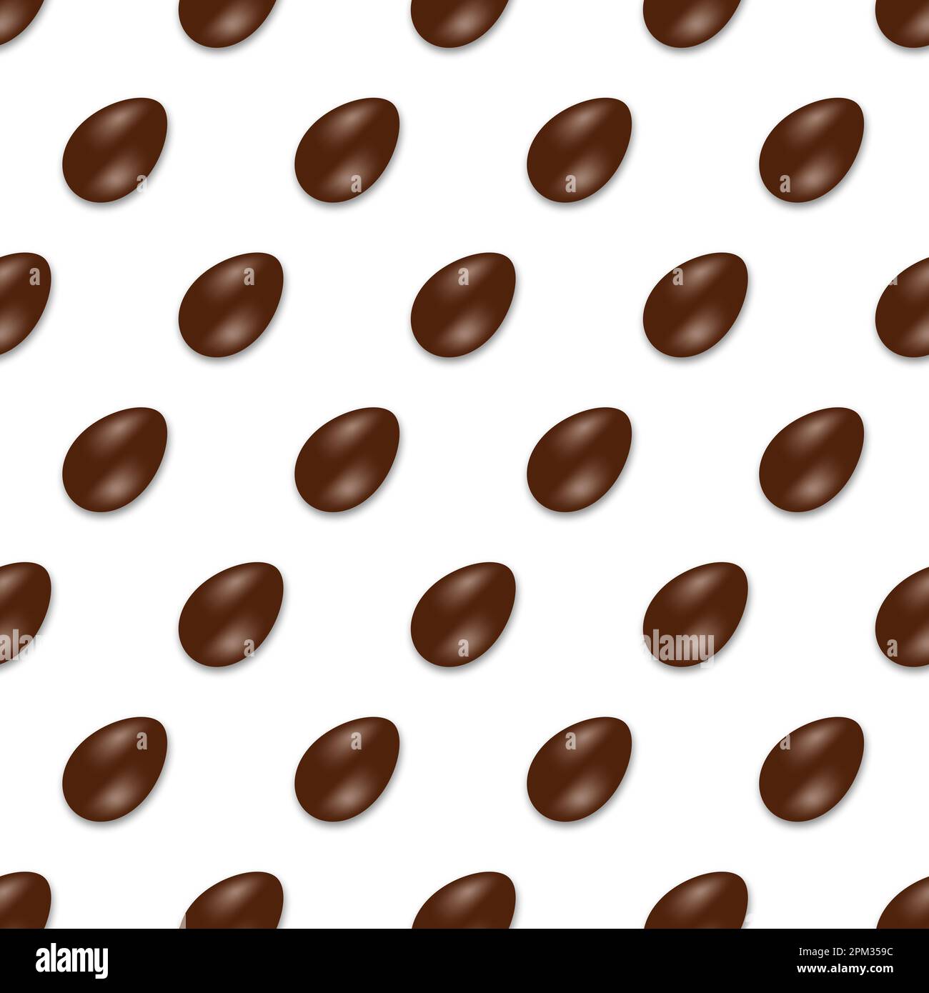 Easter Chocolate Egg seamless arrangement. Seamless on all four sides. Endless pattern size possible. Stock Photo