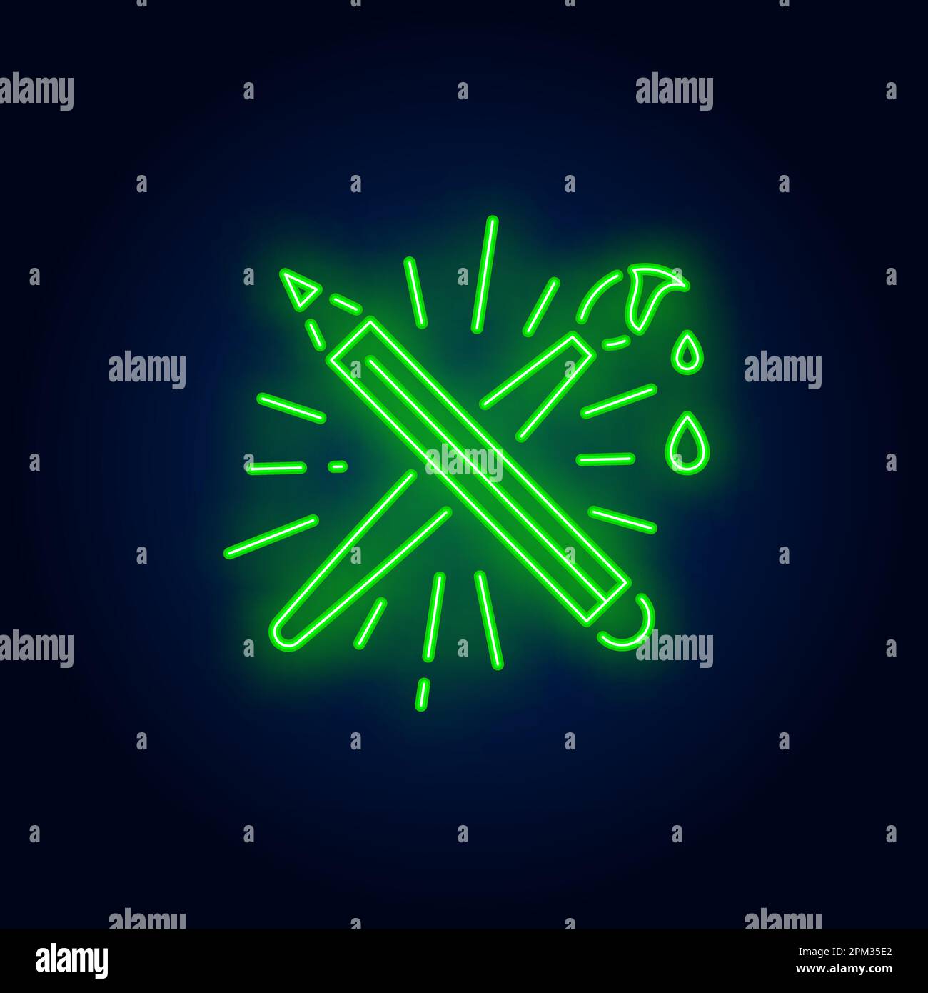 Shining crossed pencil and brush neon sign Stock Vector Image & Art - Alamy