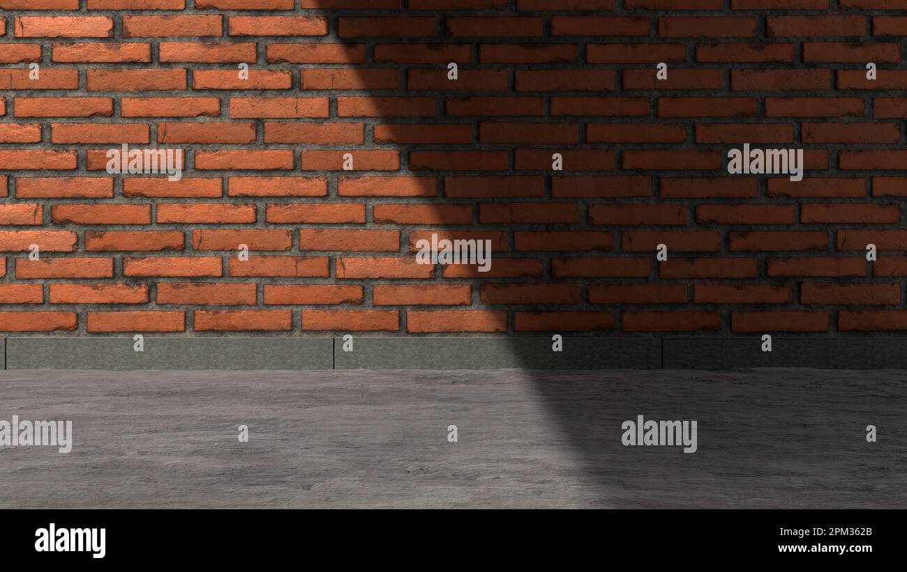 outdoor uneven brick wall combined with concrete floor creates a warm ...