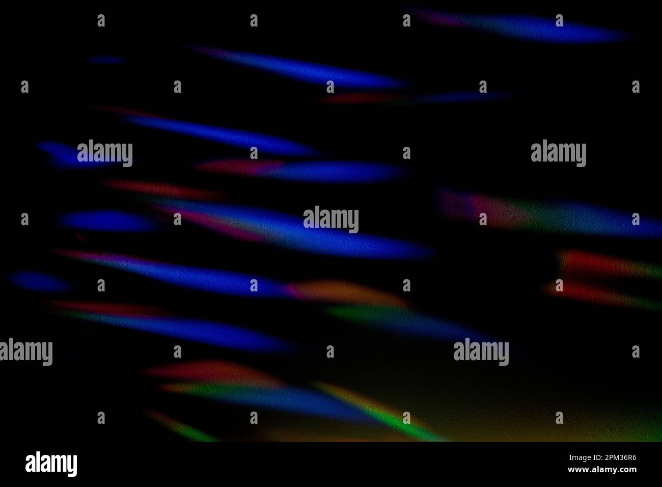 Blue and red Prism Rainbow refraction Specs on black Background Overlay