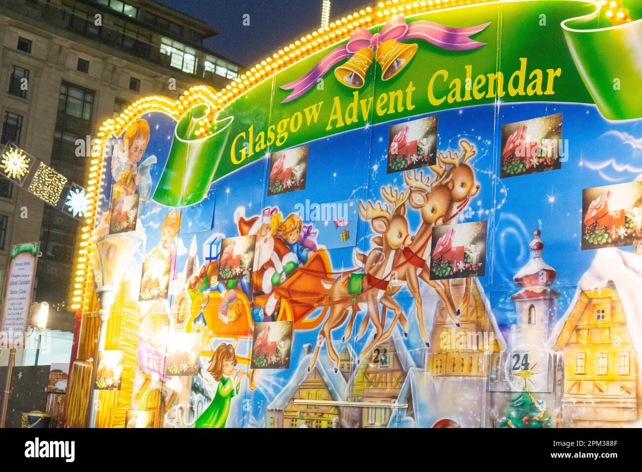 Glasgow Advent Calendar a large lit up display for people to take
