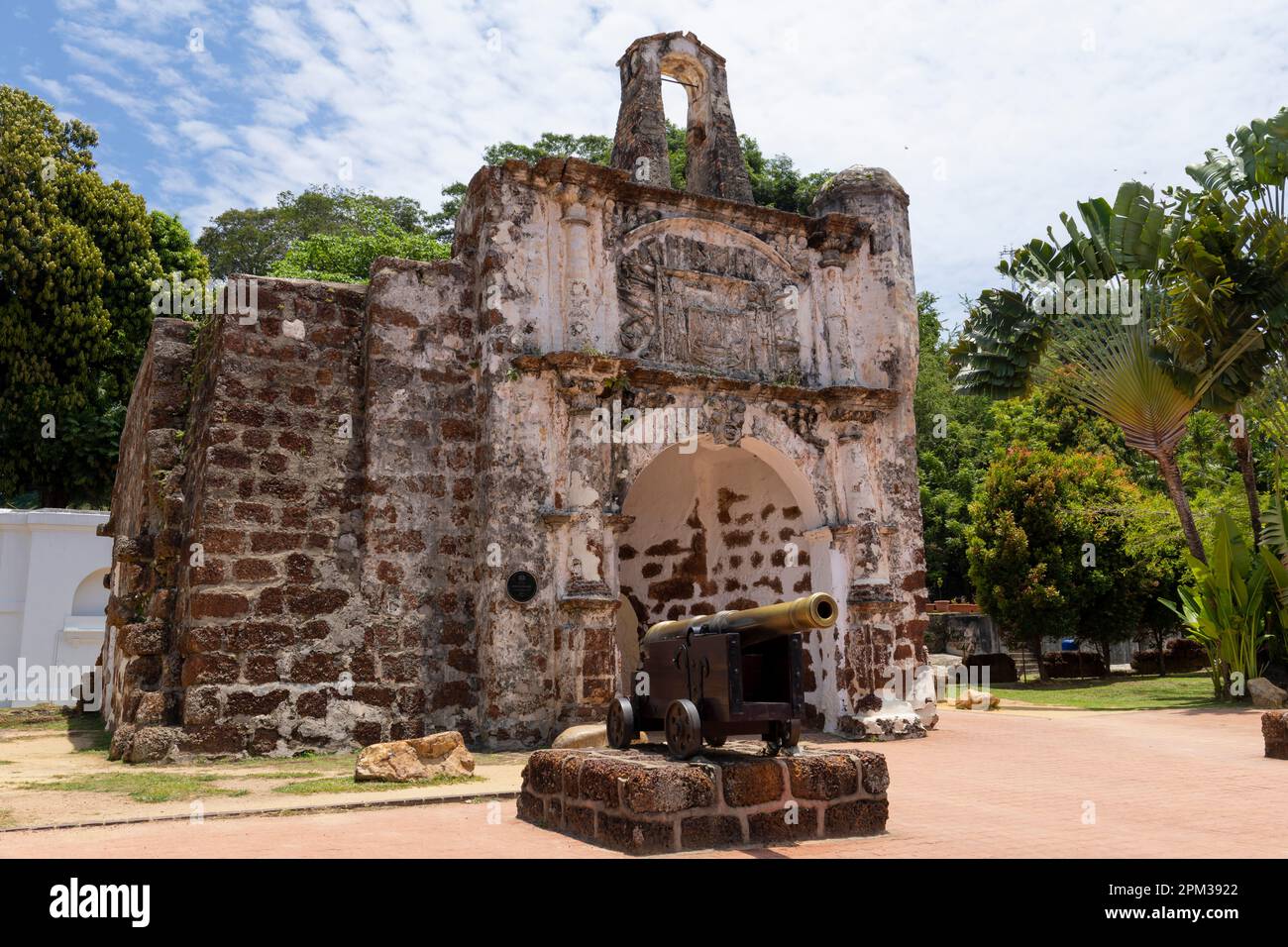 Surviving gate of the A Famosa Portuguese fort in Malacca, Malaysia Stock Photo