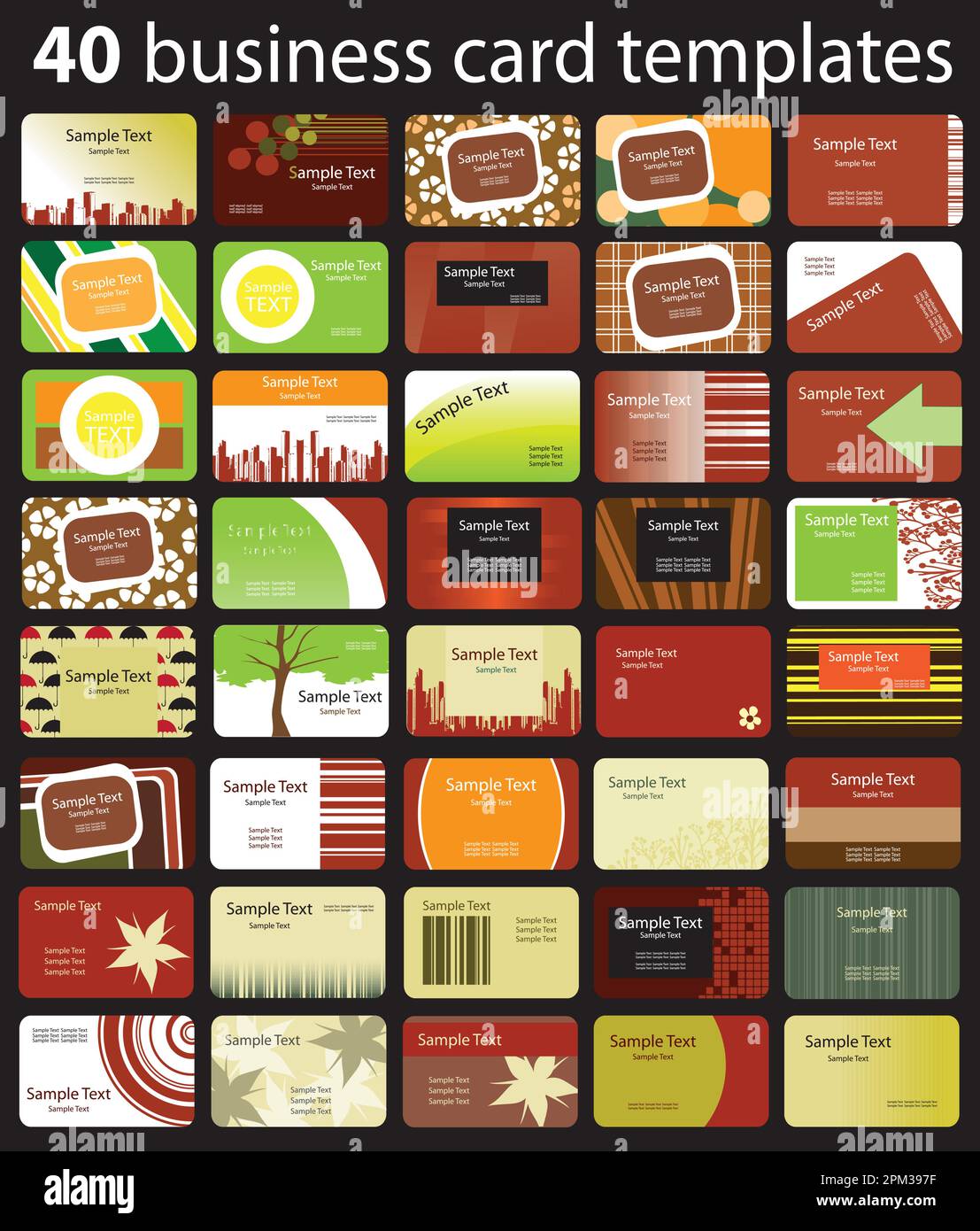 40 Colorful Business Cards Stock Vector Image & Art - Alamy