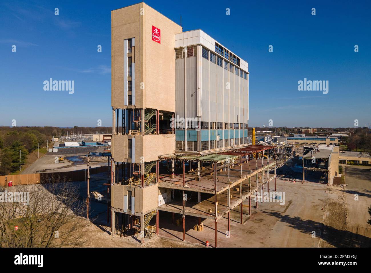 A demolition crew takes down the landmark former Nabisco plant in Fair