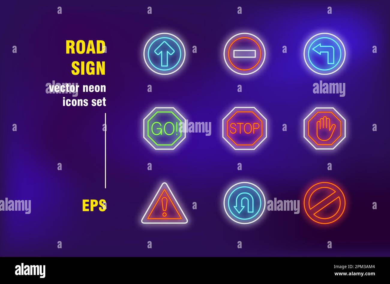 Illuminated road signs Stock Vector Images - Alamy