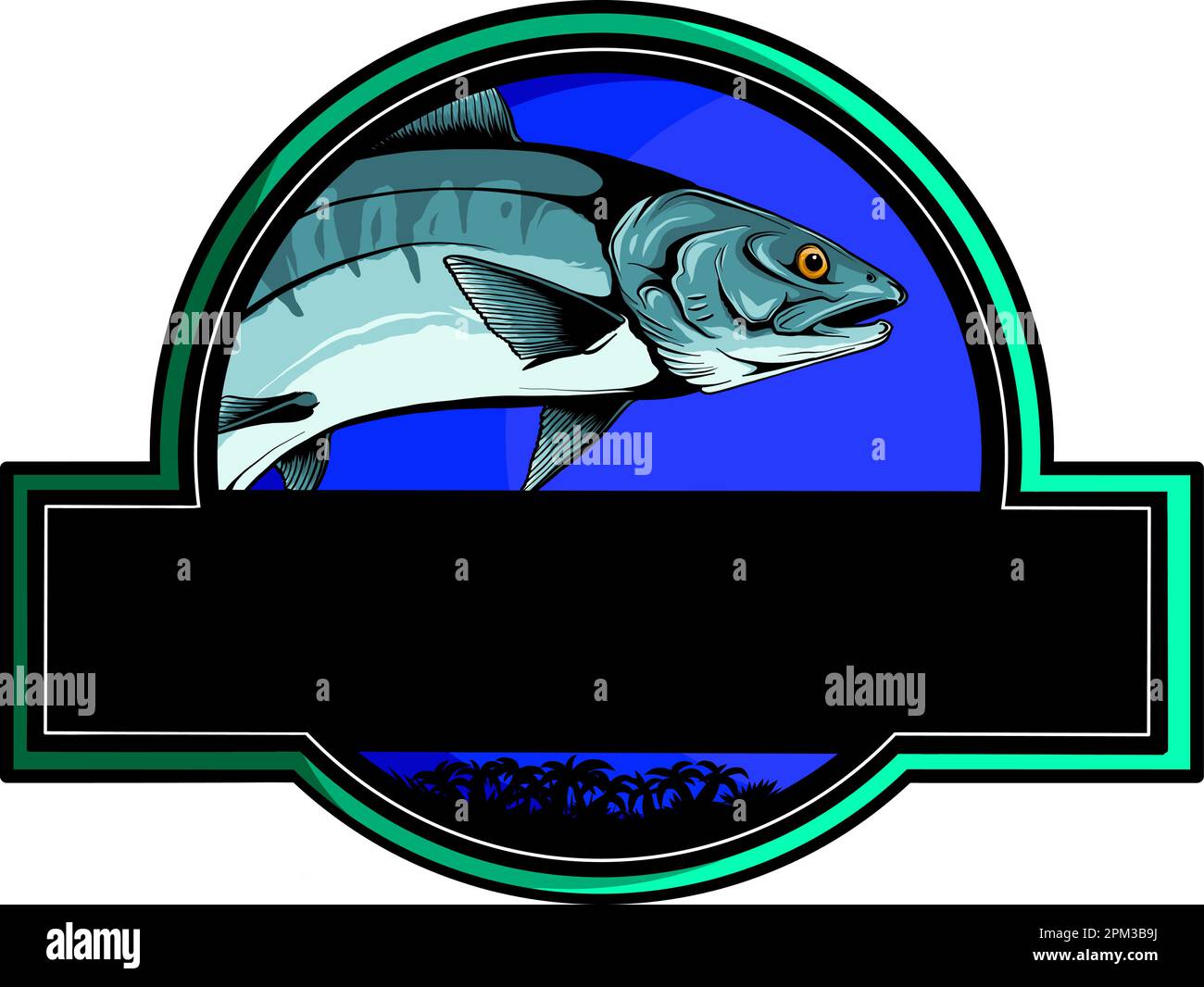Fish salmon logo on white background vector illustration Stock Vector