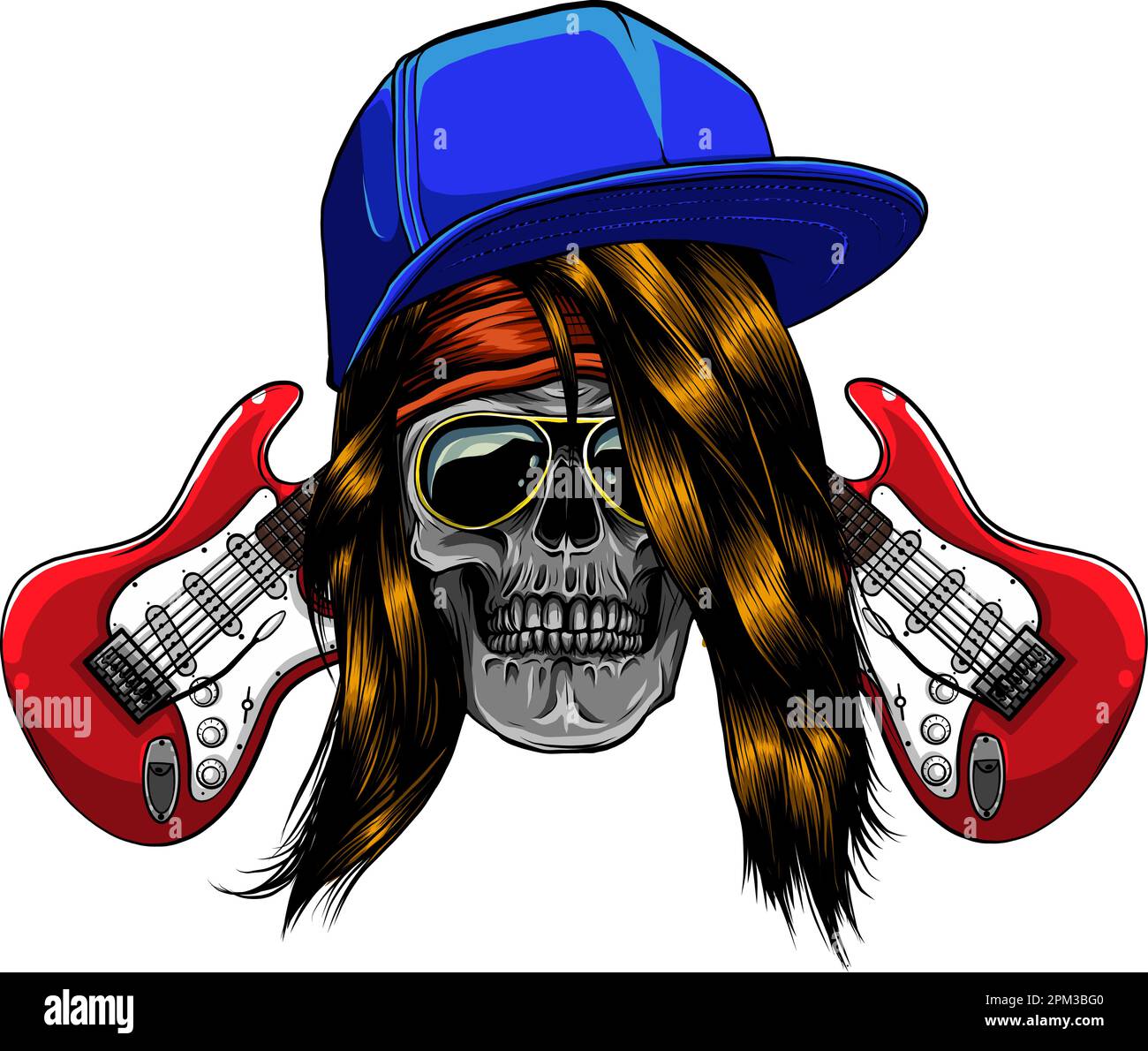 アート・デザイン・音楽 McConnell, Gareth music sign with skull and guitars, grunge vintage design t