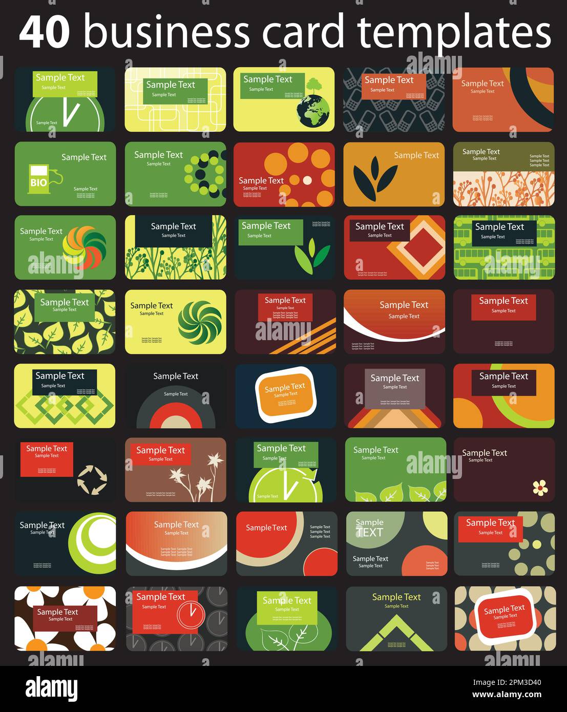 40 Colorful Business Cards Stock Vector Image & Art - Alamy