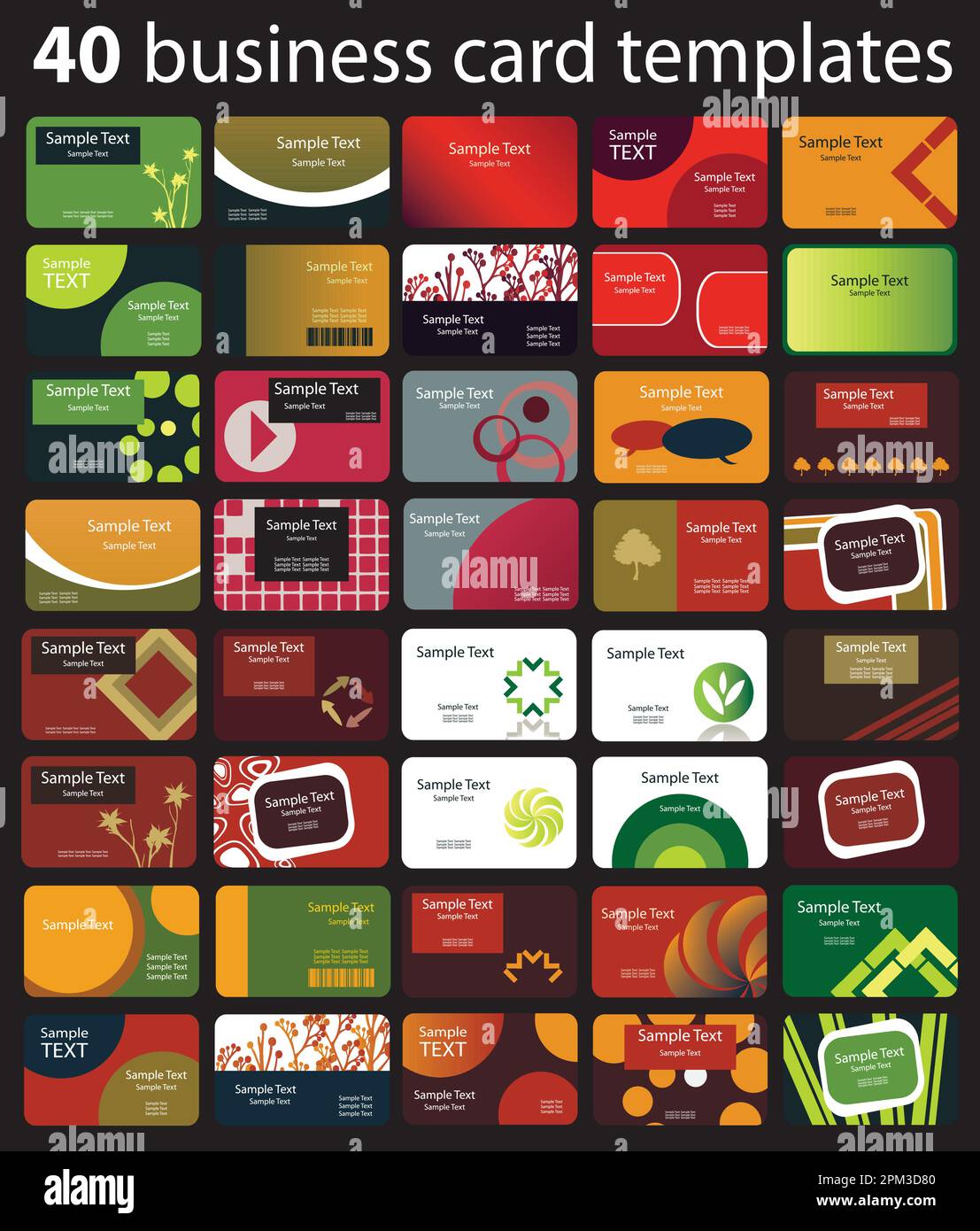 40 Colorful Business Cards Stock Vector Image & Art - Alamy