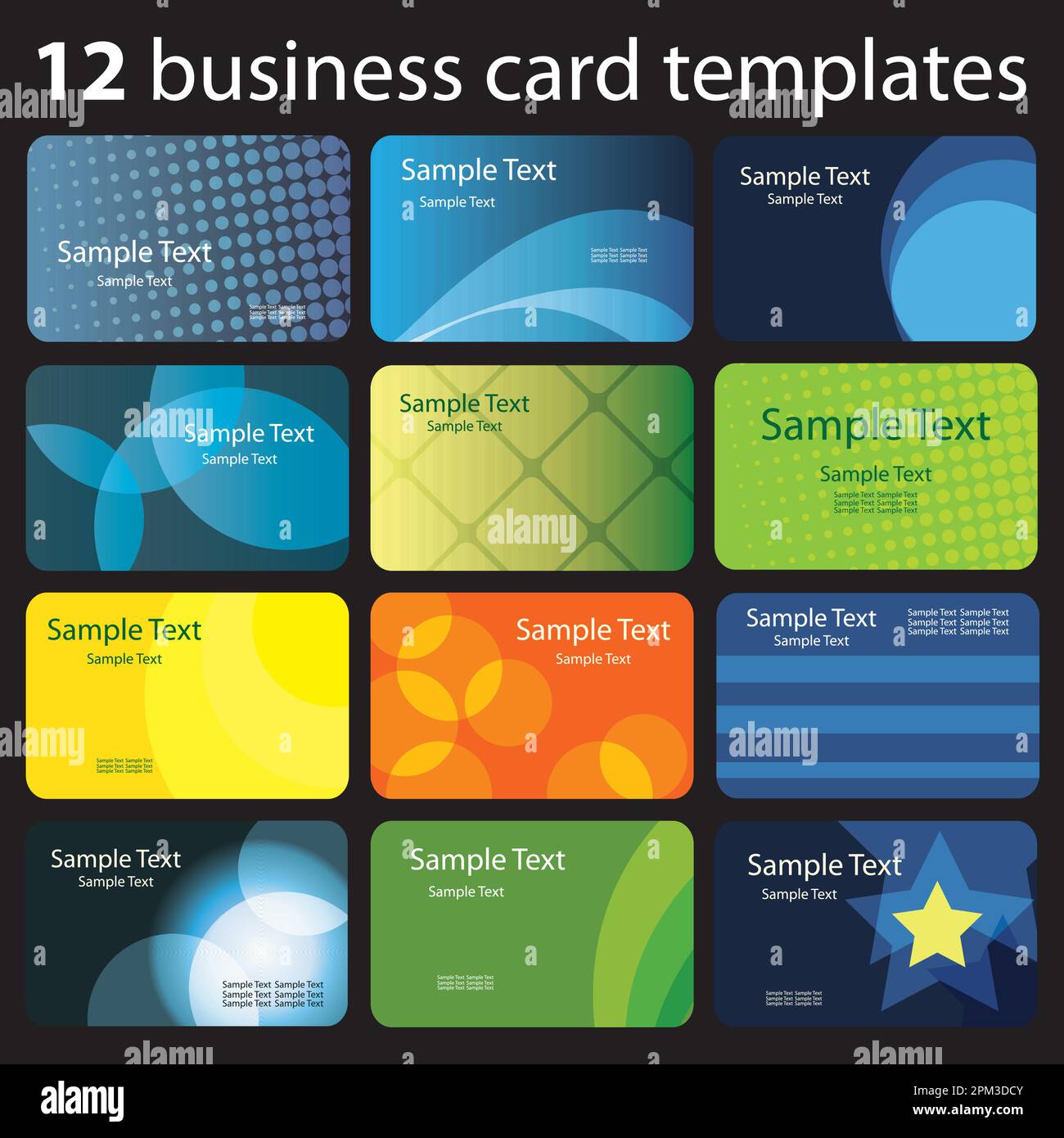 Set of colorful business cards Stock Vector Image & Art - Alamy