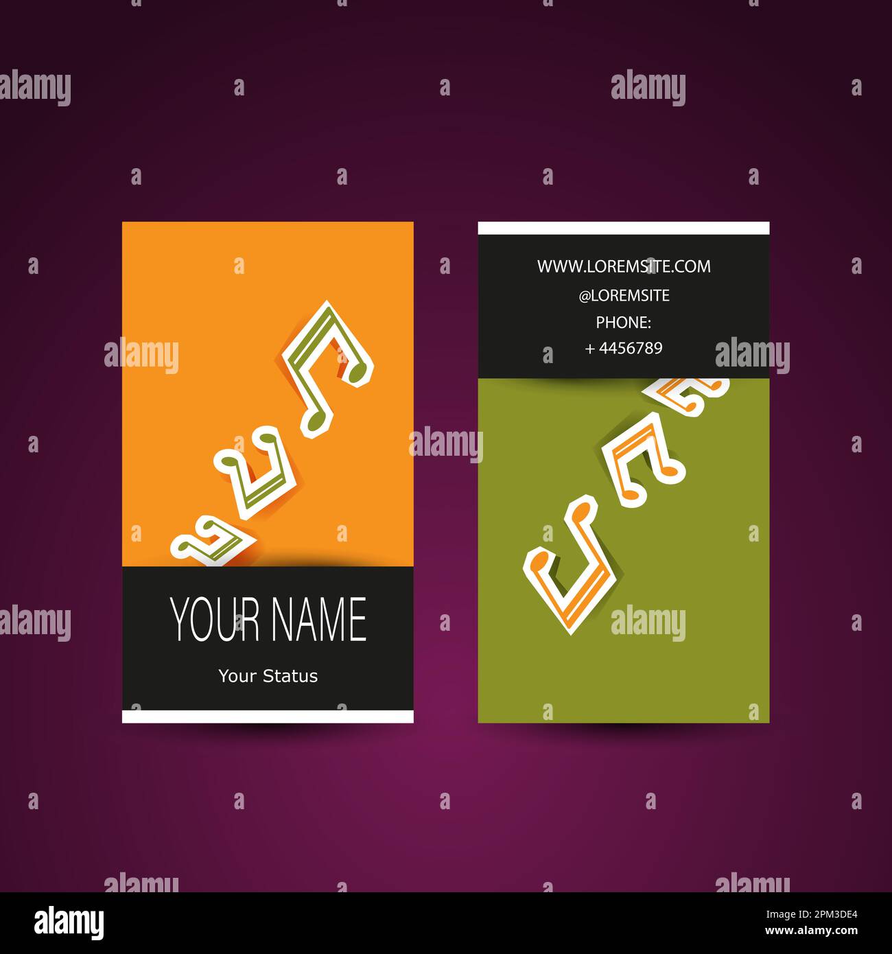 Business Card Design with Paper Cut Notes Pattern Stock Vector