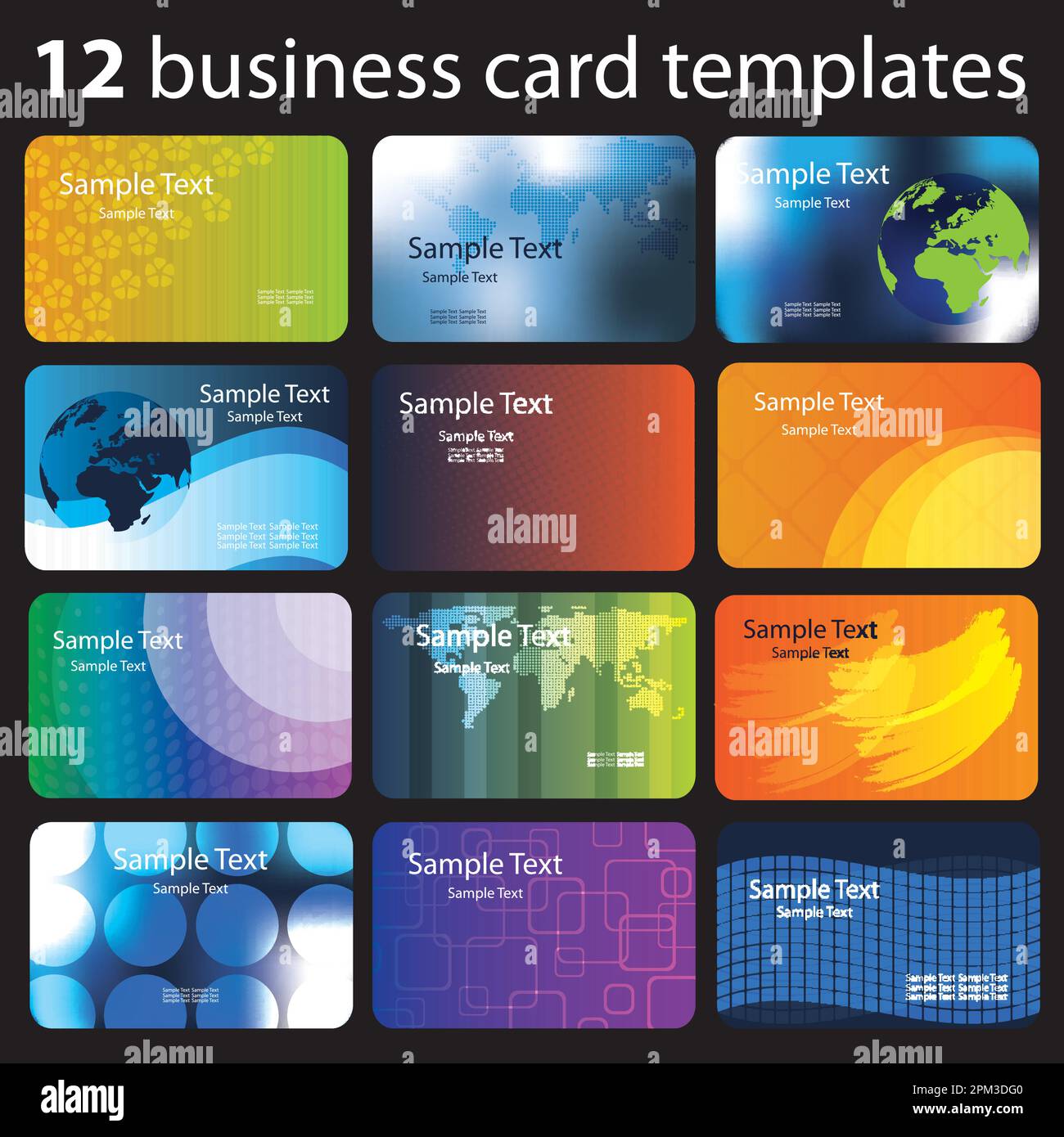 Set of colorful business cards Stock Vector Image & Art - Alamy