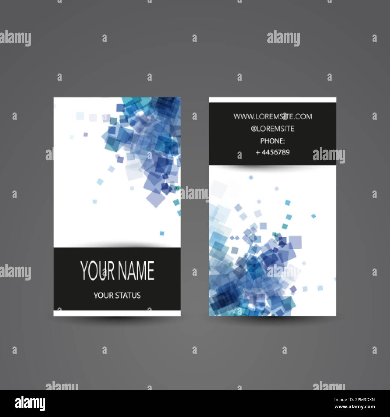 Business Card with Blue Abstract Pattern Stock Vector