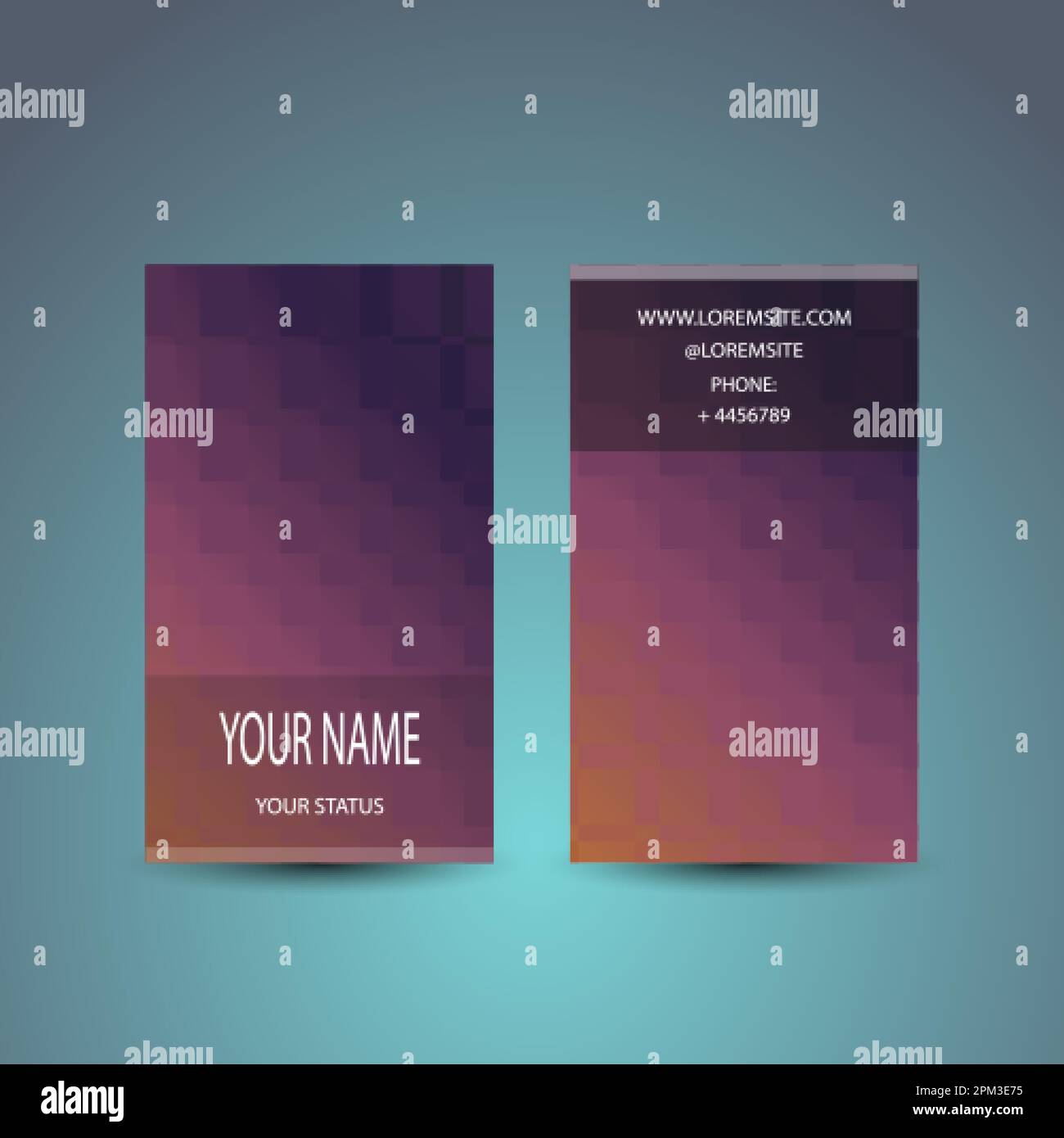 Business Card Template with Abstract Colorful Pattern Stock Vector