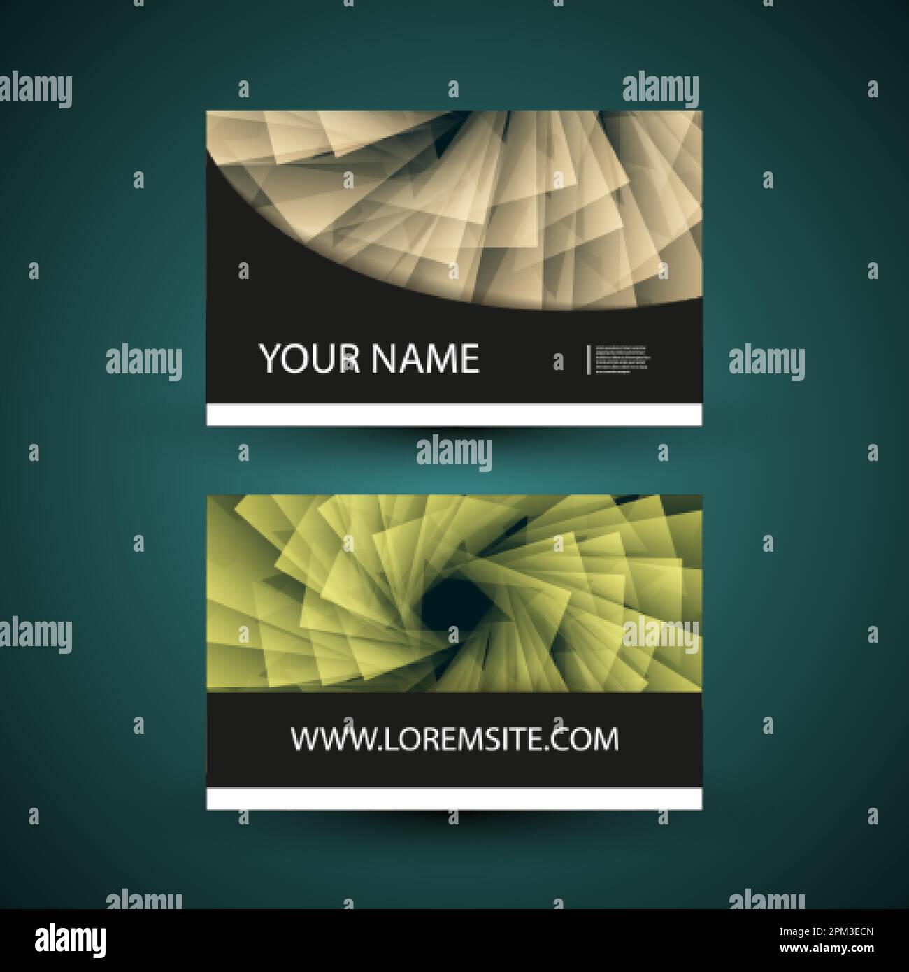 Business Card Template with Abstract Colorful Design Stock Vector