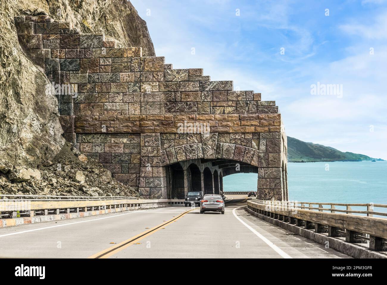 Tunnel on Highway 1 at Big Sur, California Stock Photo