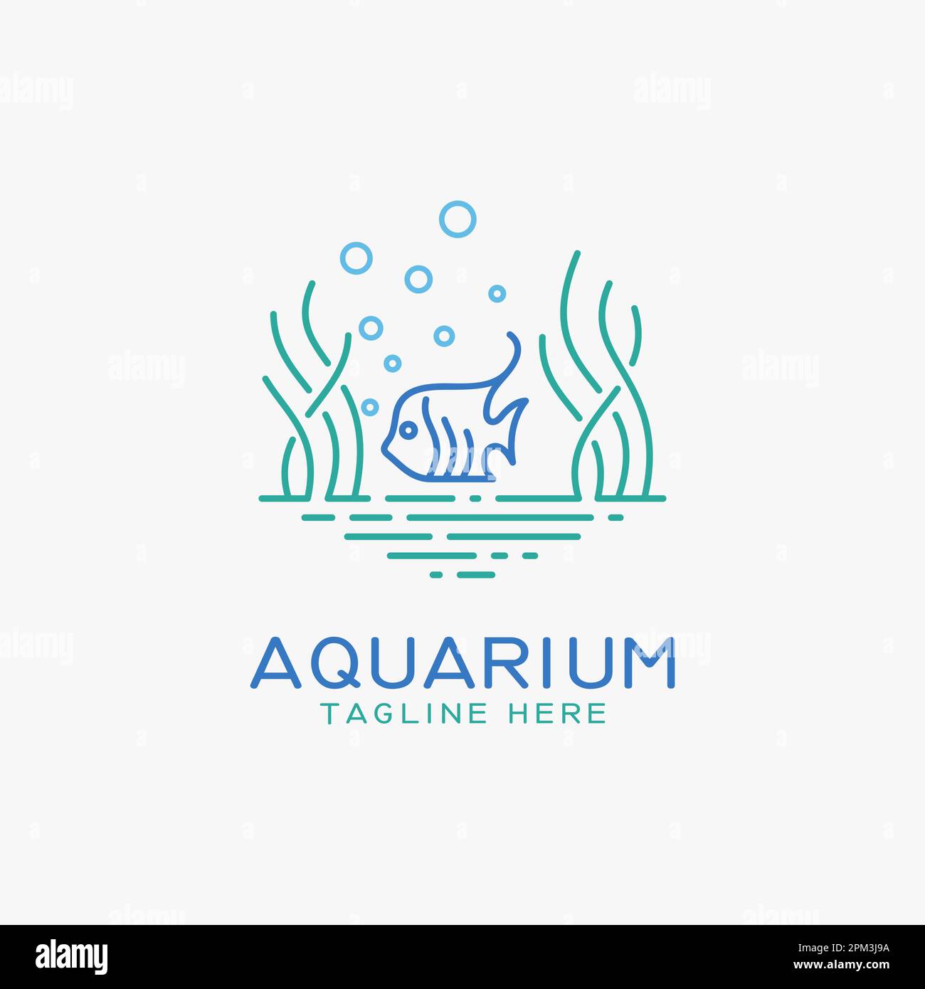Aquarium and fish logo design Stock Vector