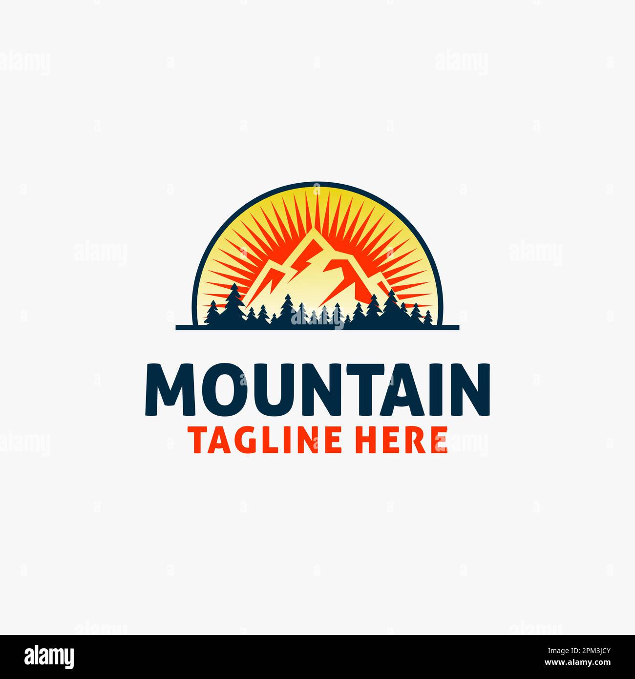 Mountain landscape logo design Stock Vector