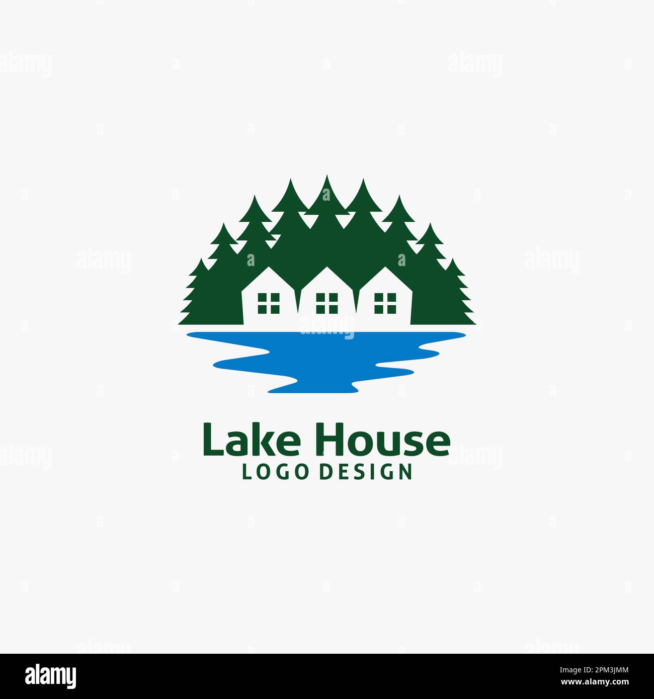 Lake house logo design Stock Vector