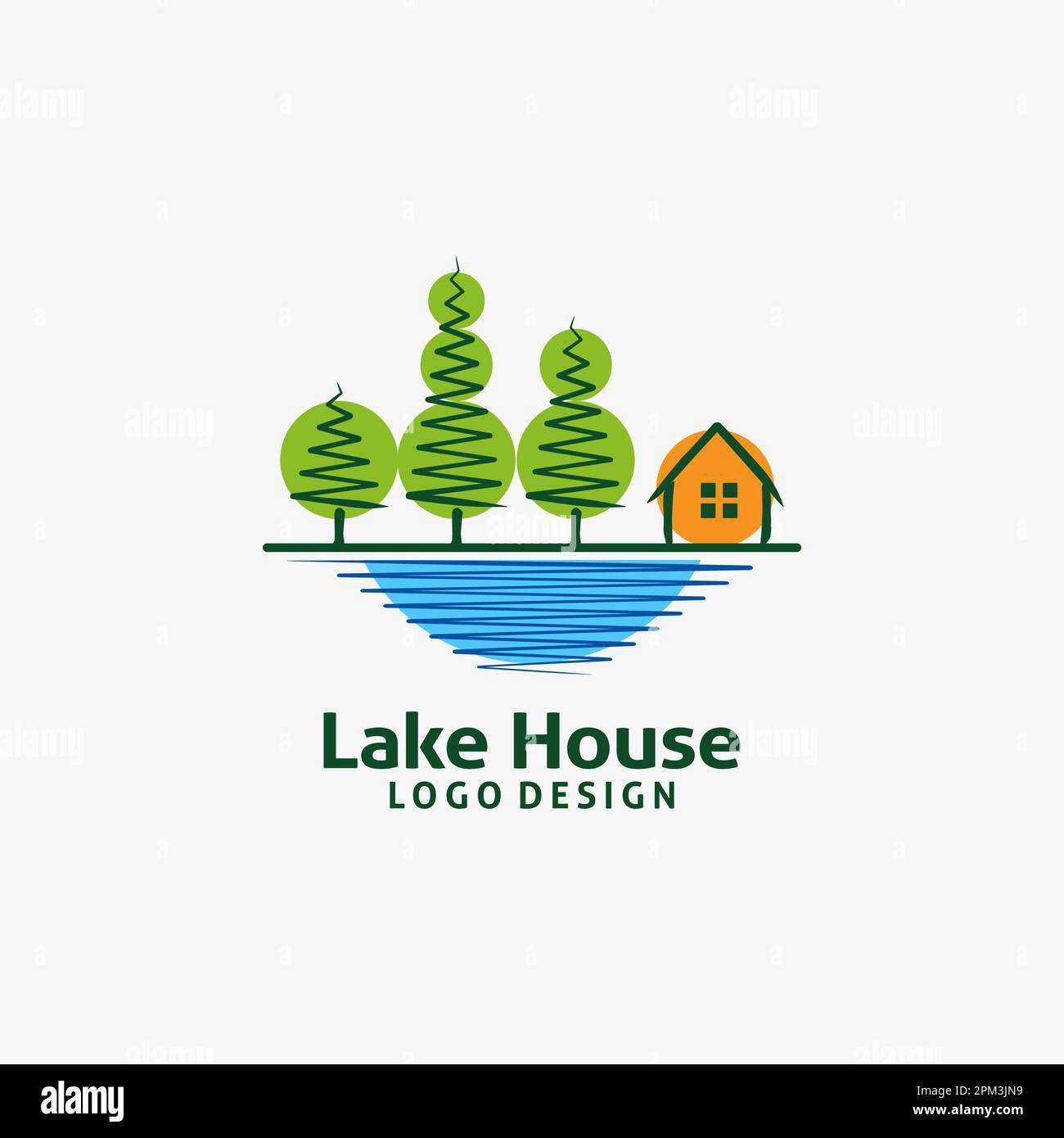 Lake house logo design Stock Vector