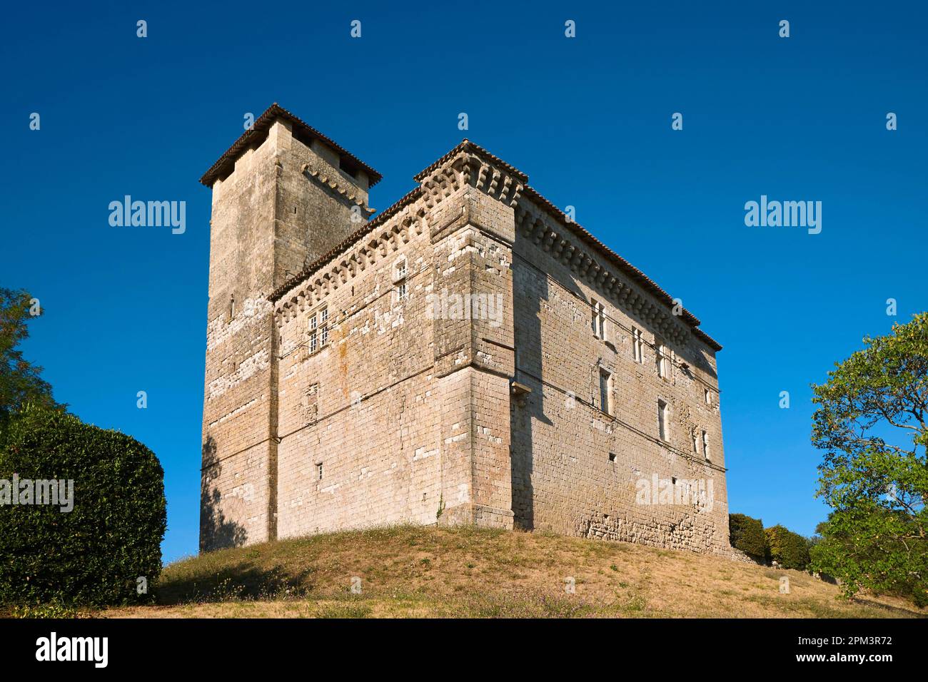 France, Gers, Lomagne, Plieux, Gascon style castle from the 14th