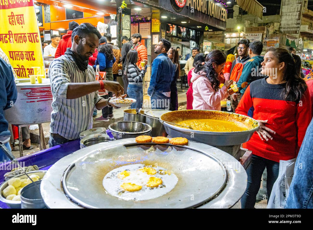 India, Rajasthan state, Jodhpur, street food vendor, street food Stock