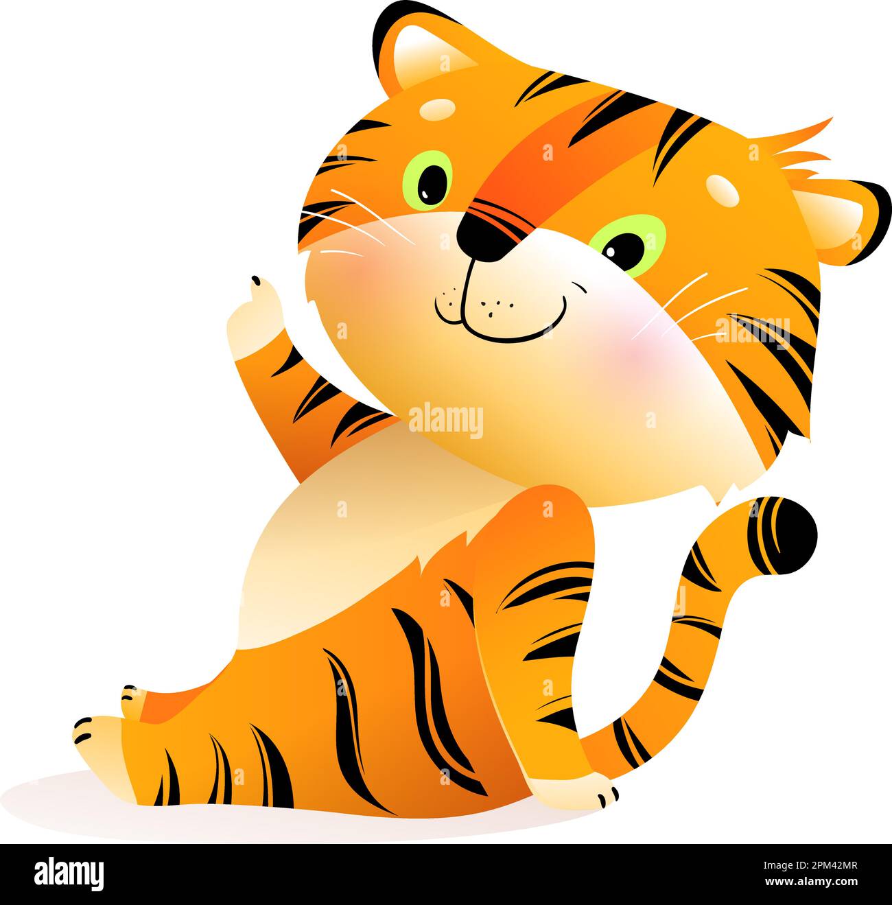 Baby Tiger Character for Kids Isolated Clipart Stock Vector