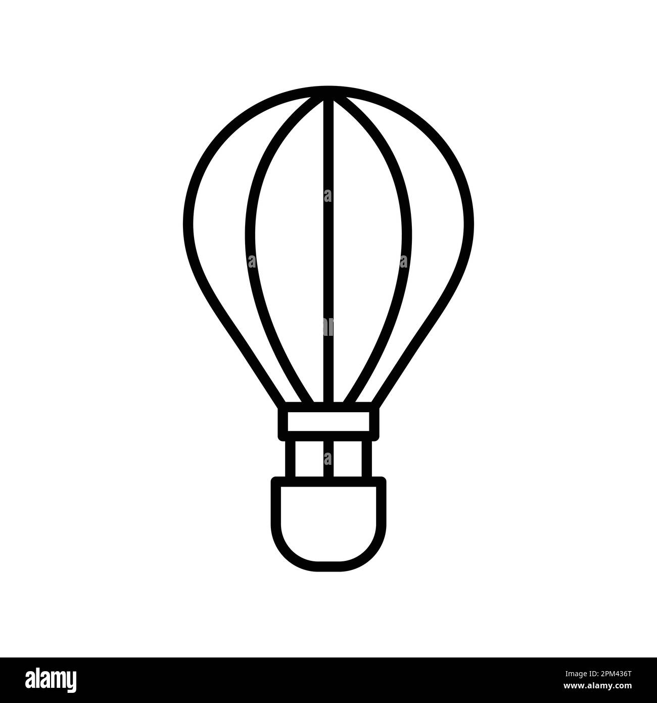 air ballon outline flat style vector icon Stock Vector