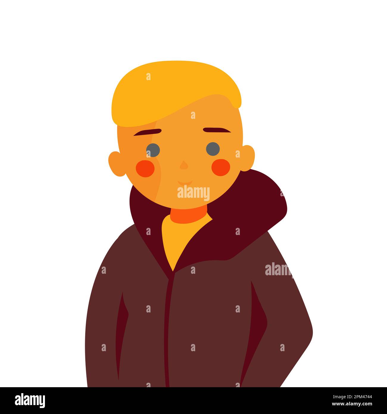 Little blond boy. Cartoon vector illustration in flat modern style ...