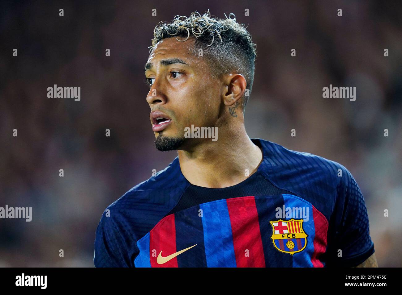 Raphael Dias Belloli Raphinha of FC Barcelona during the La Liga match  between FC Barcelona and Girona FC played at Spotify Camp Nou Stadium on  April 10, 2023 in Barcelona, Spain. (Photo