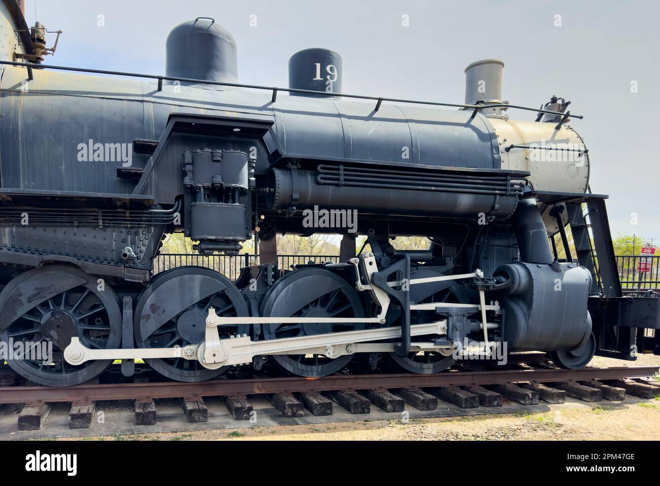 Frisco, Texas, USA - April 10, 2023. Old railway car engine, museum ...