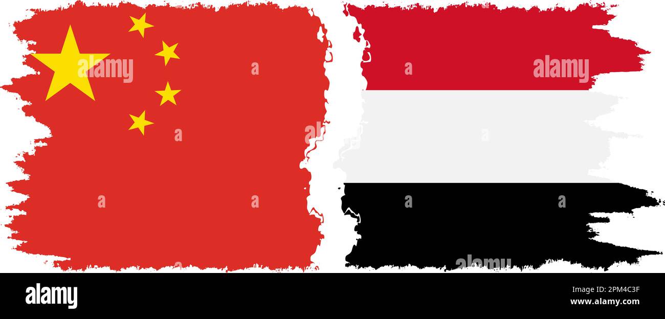 Yemen and China grunge flags connection, vector Stock Vector Image & Art Alamy