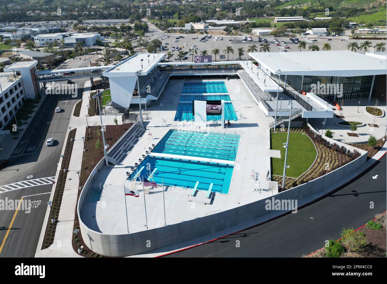 A general overall aerial view of the Mt. San Antonio College Aquatics ...