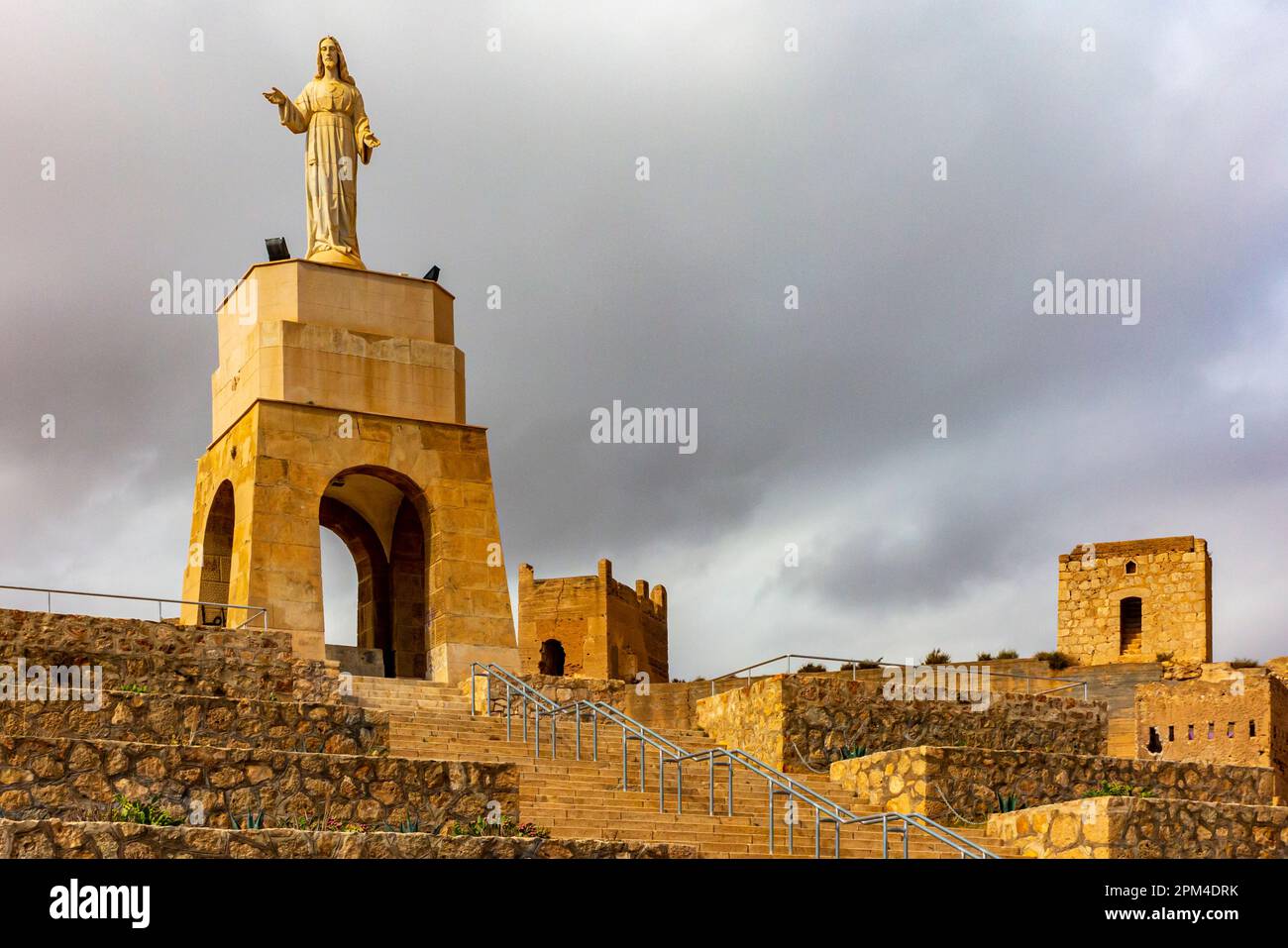 Statue of Jesus Christ at the Alcazaba of Almeria a 10th century