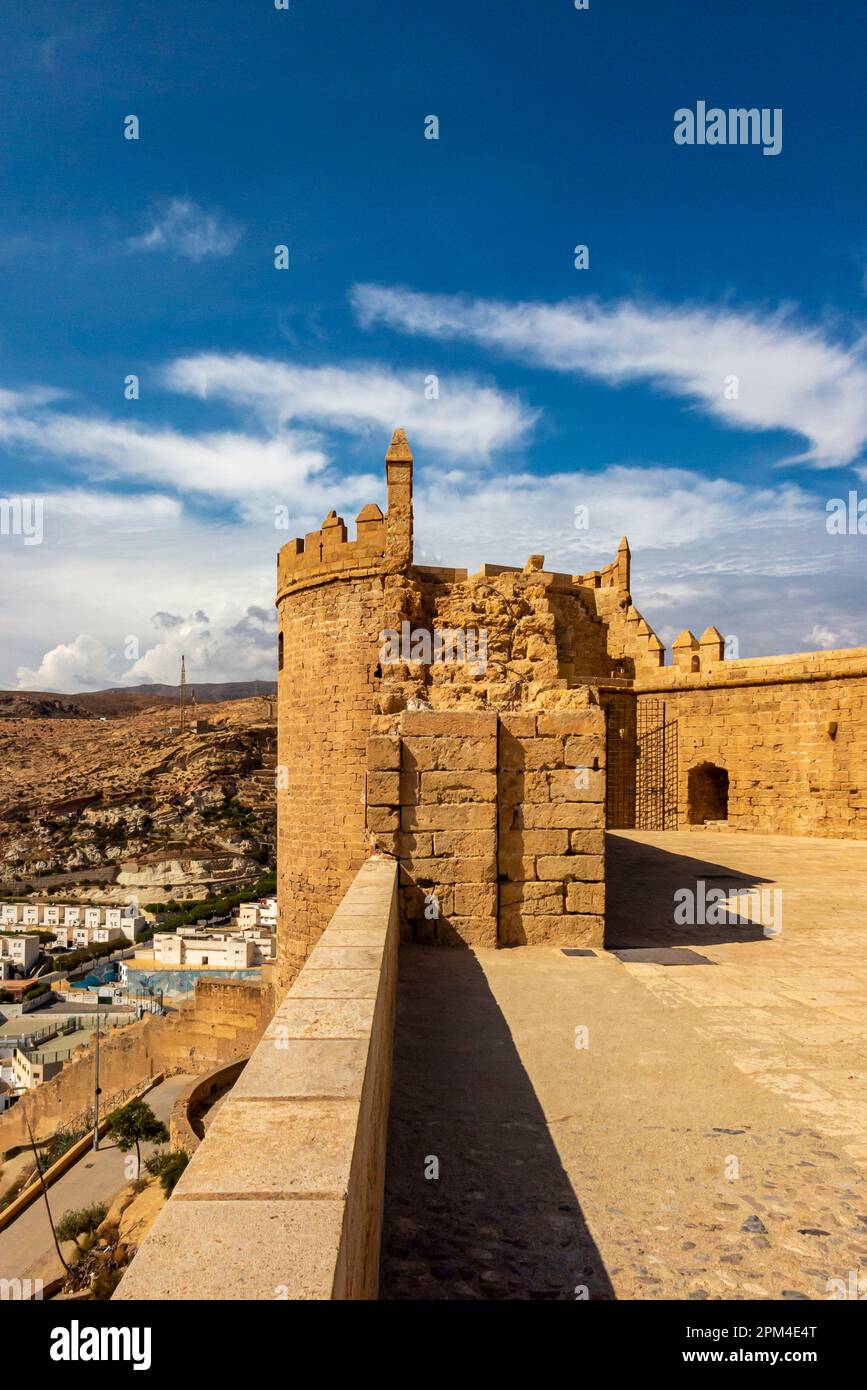 The Alcazaba of Almeria a 10th century fortress built during the Muslim period of rule in Andalusia southern Spain. Stock Photo