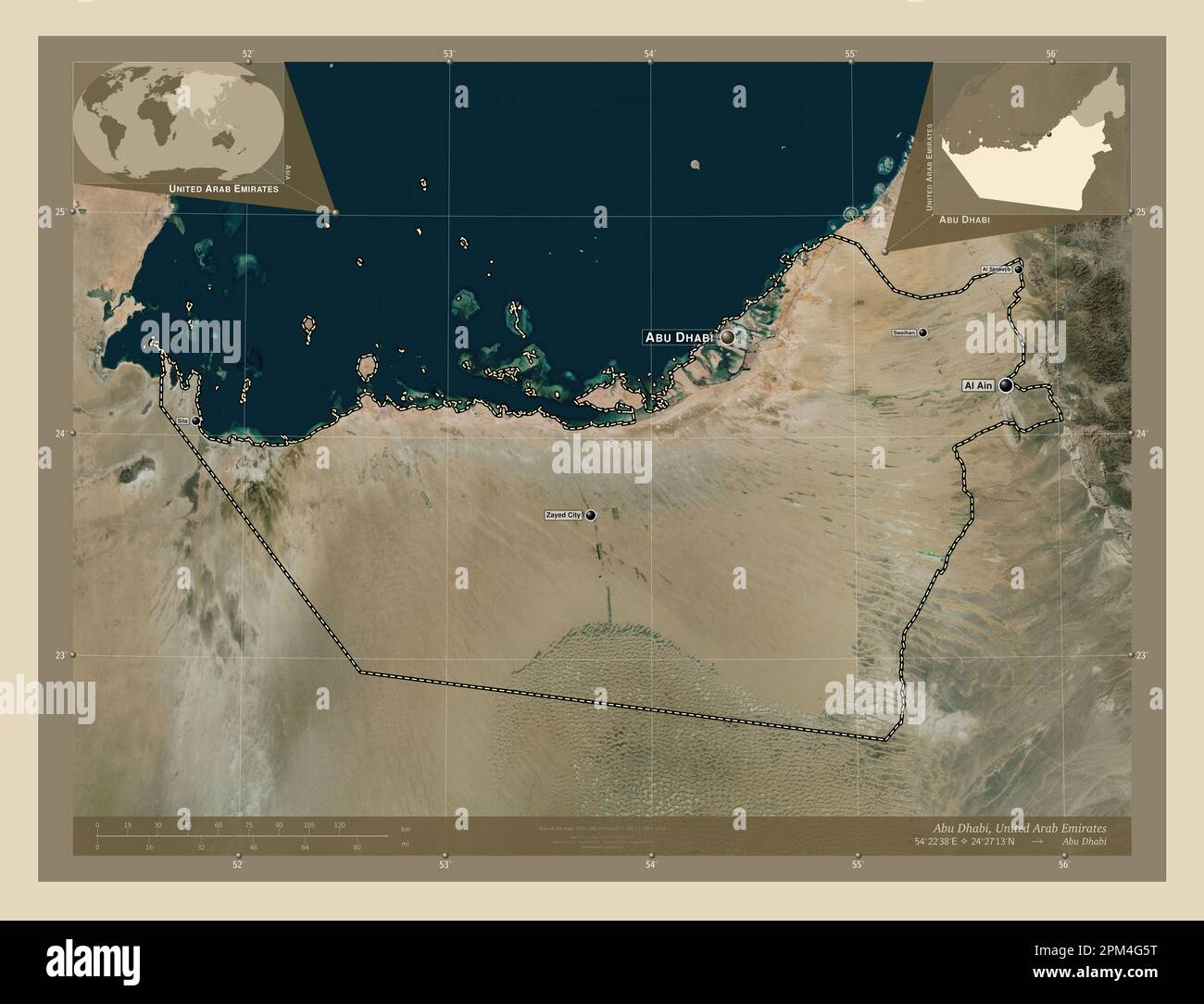 Abu Dhabi, emirate of United Arab Emirates. High resolution satellite