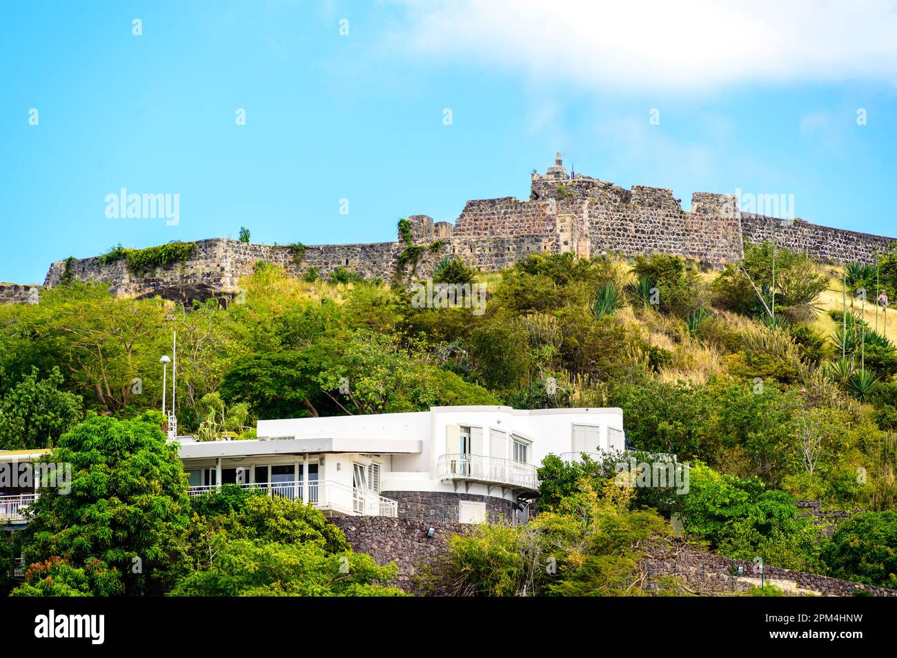 Marigot, Saint Martin town skyline from Fort Louis in the Caribbean ...