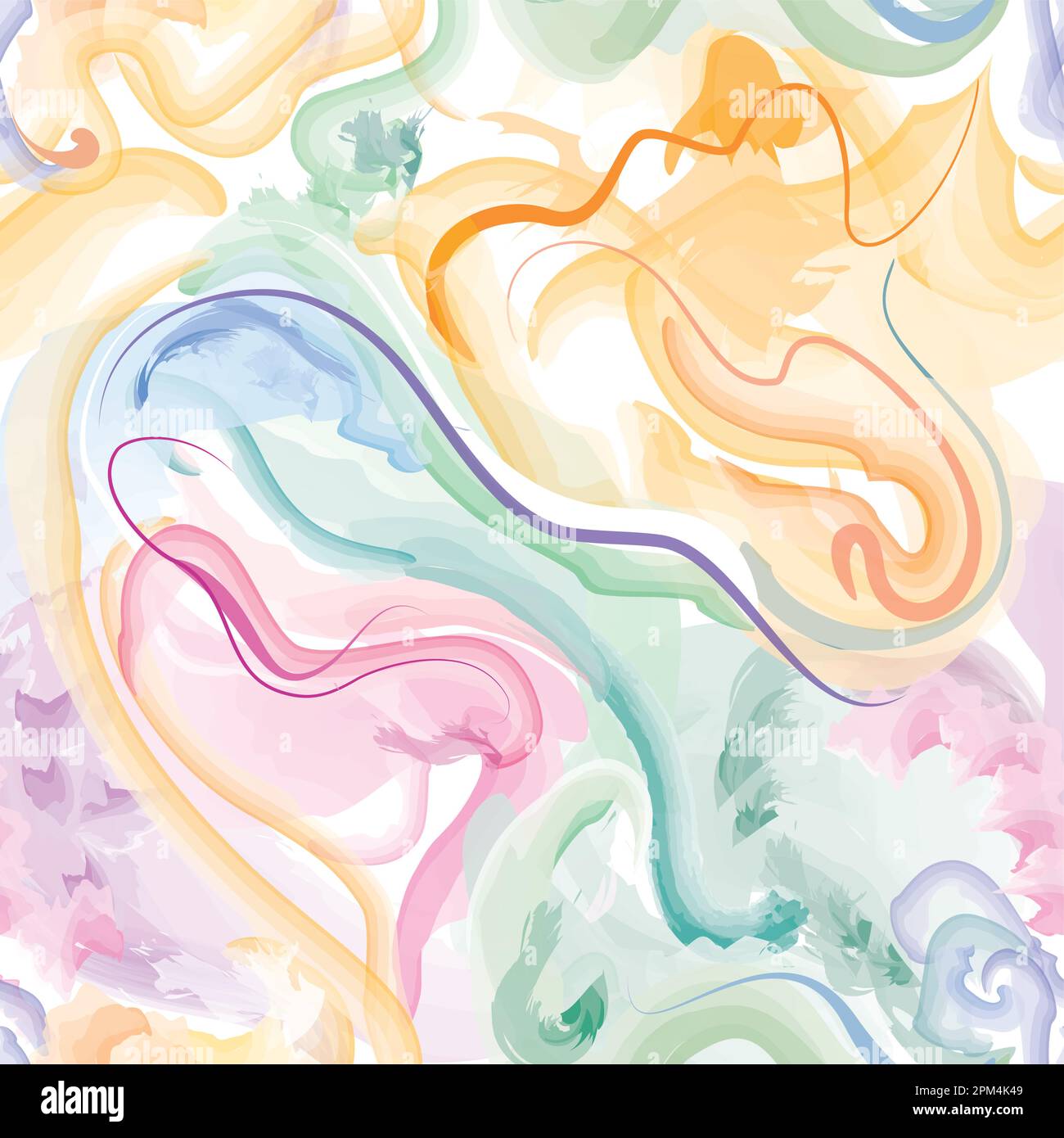 Abstract wavy lines. Beautiful seamless watercolored texture. Endless ...