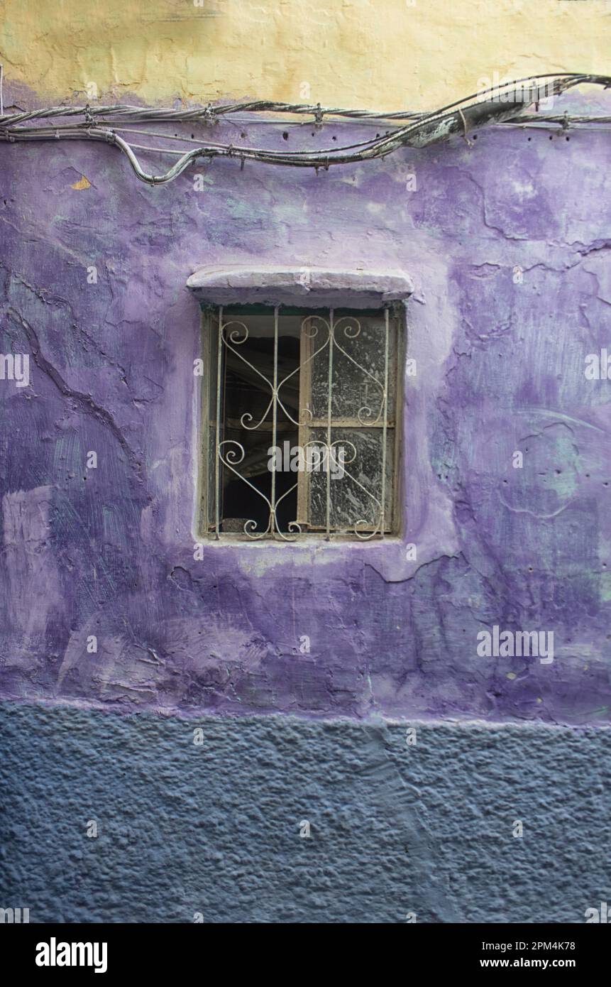 A beautiful and colorful window on a street in Tangier. Morocco Stock