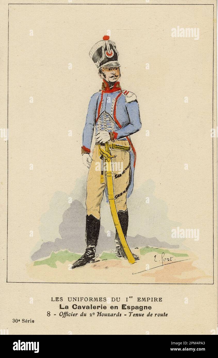 officier du 2e régiment de hussards, campagne d'Espagne - 1er Empire