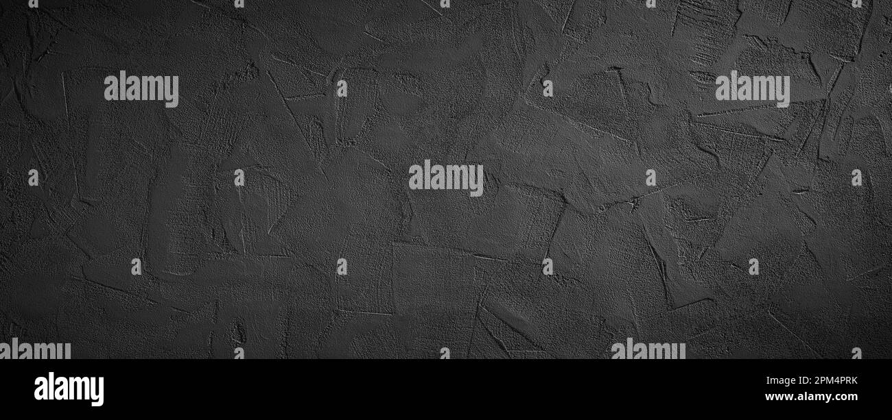 Black or dark gray rough grainy stone plastered wall texture background ...