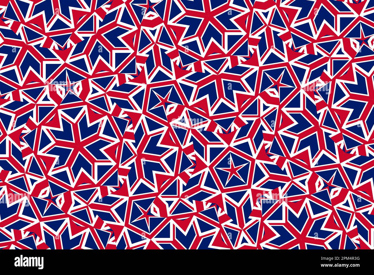 Geometric pattern in the colors of the national flag of United Kingdom ...