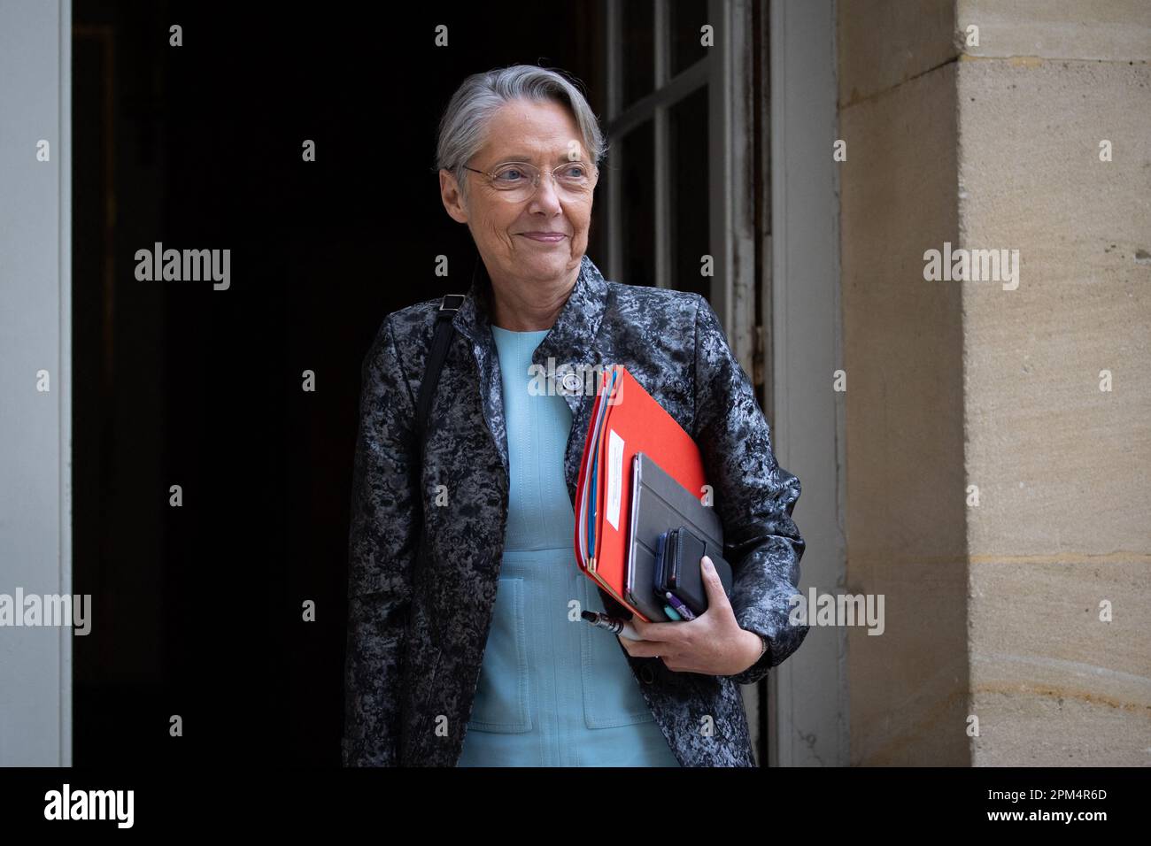 Paris, France. 11th Apr, 2023. French Prime Minister Elisabeth Borne ...