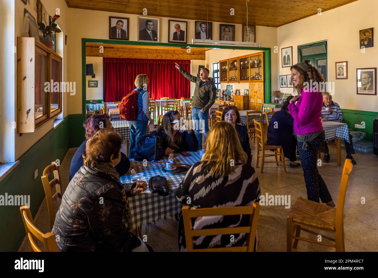 In the village cafe in Kormacit hang pictures from the time when here was located one of the best soccer clubs. Kormakitis, Cyprus Stock Photo