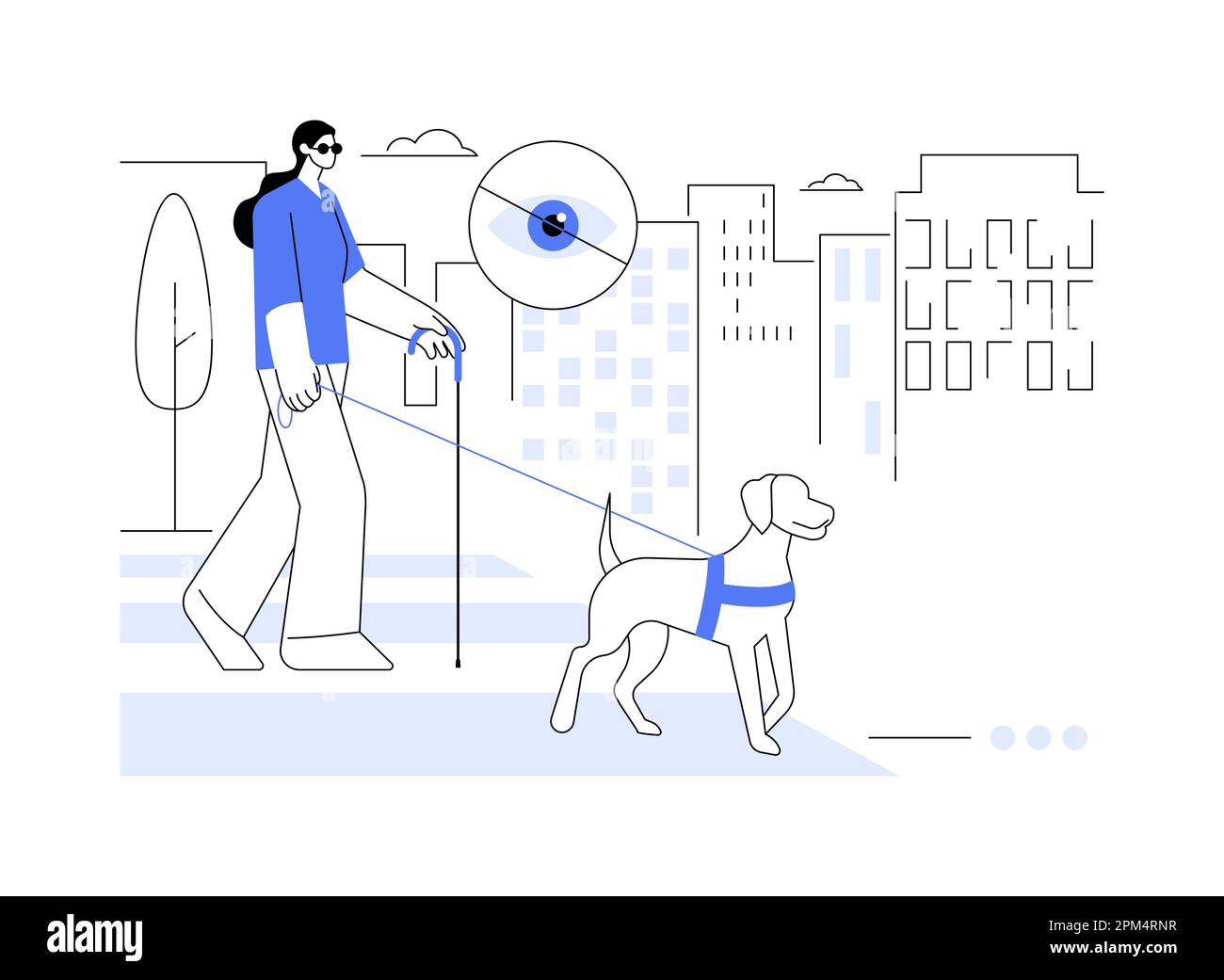 Blindness and vision loss abstract concept vector illustration Stock