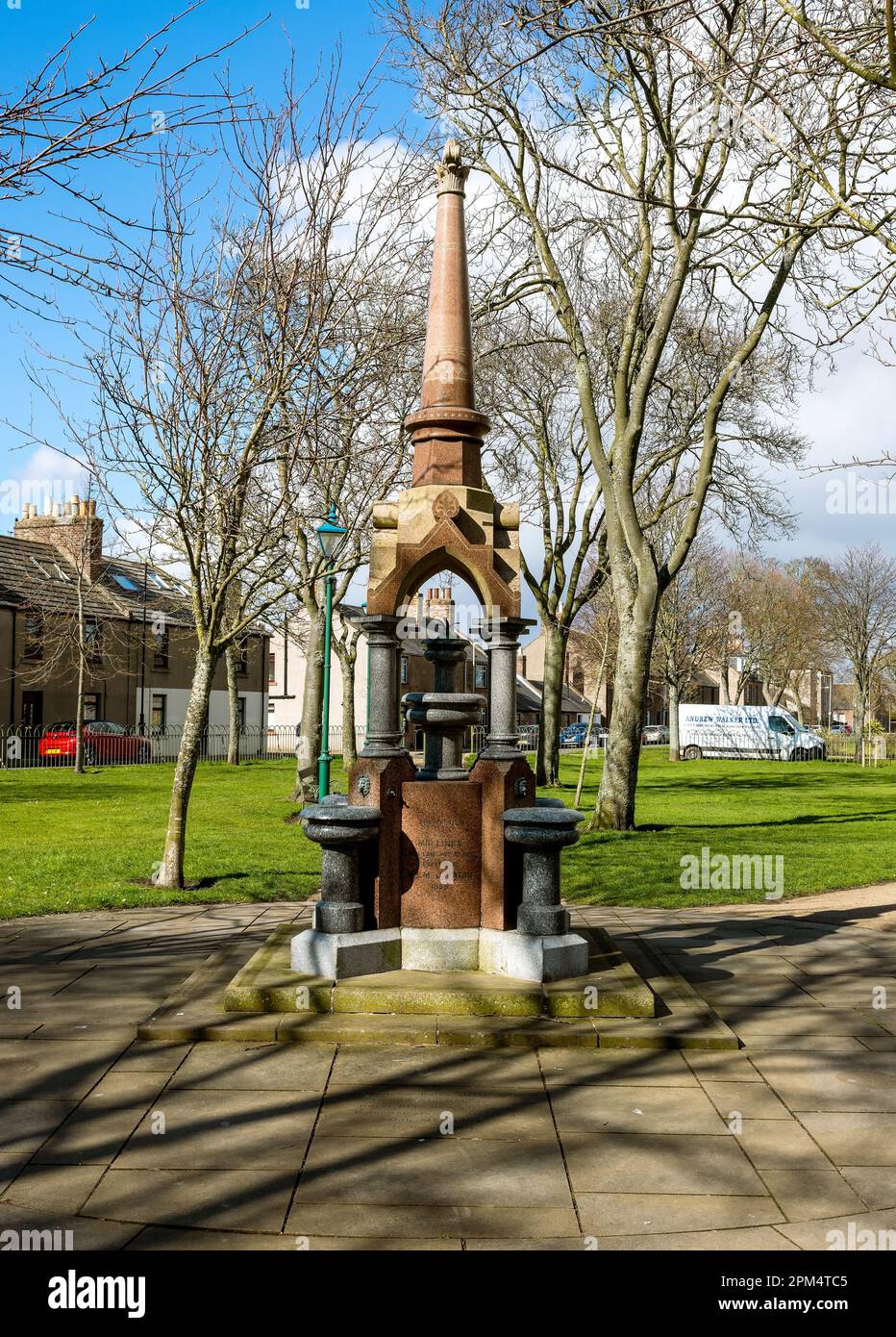 Unique Drinking Fountain to collect water in Montrose, Angus, Scotland, UK Stock Photo